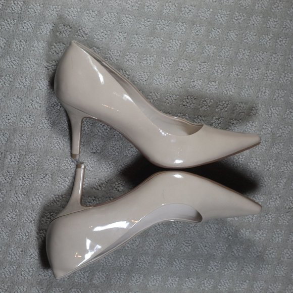 NWOT Alfani Step n Flex Jules Nude Patent Pointed Toe Heels - Picture 4 of 8